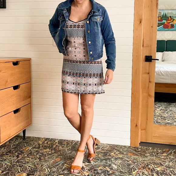 Aztec Print Summer Mini Dress - Picture 3 of 6